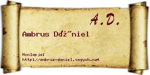 Ambrus Dániel névjegykártya